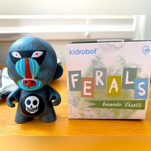 Kidrobot Amanda Visell vinyl art toy Ferals Bah Boon monkey skull Munny Dunny